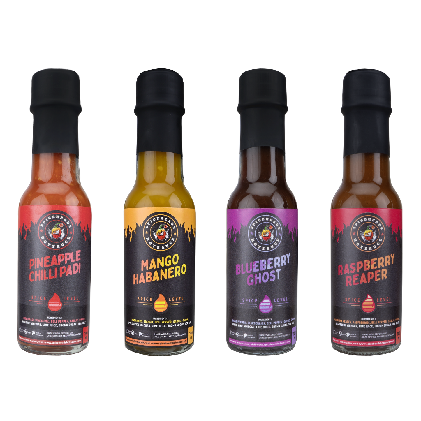 Spiceheads Hot Sauce Quadro Set